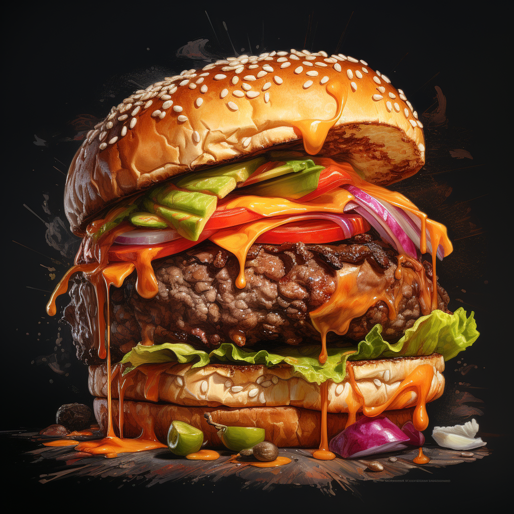 2x AI Burger Masterpieces 8K digital download - DDD