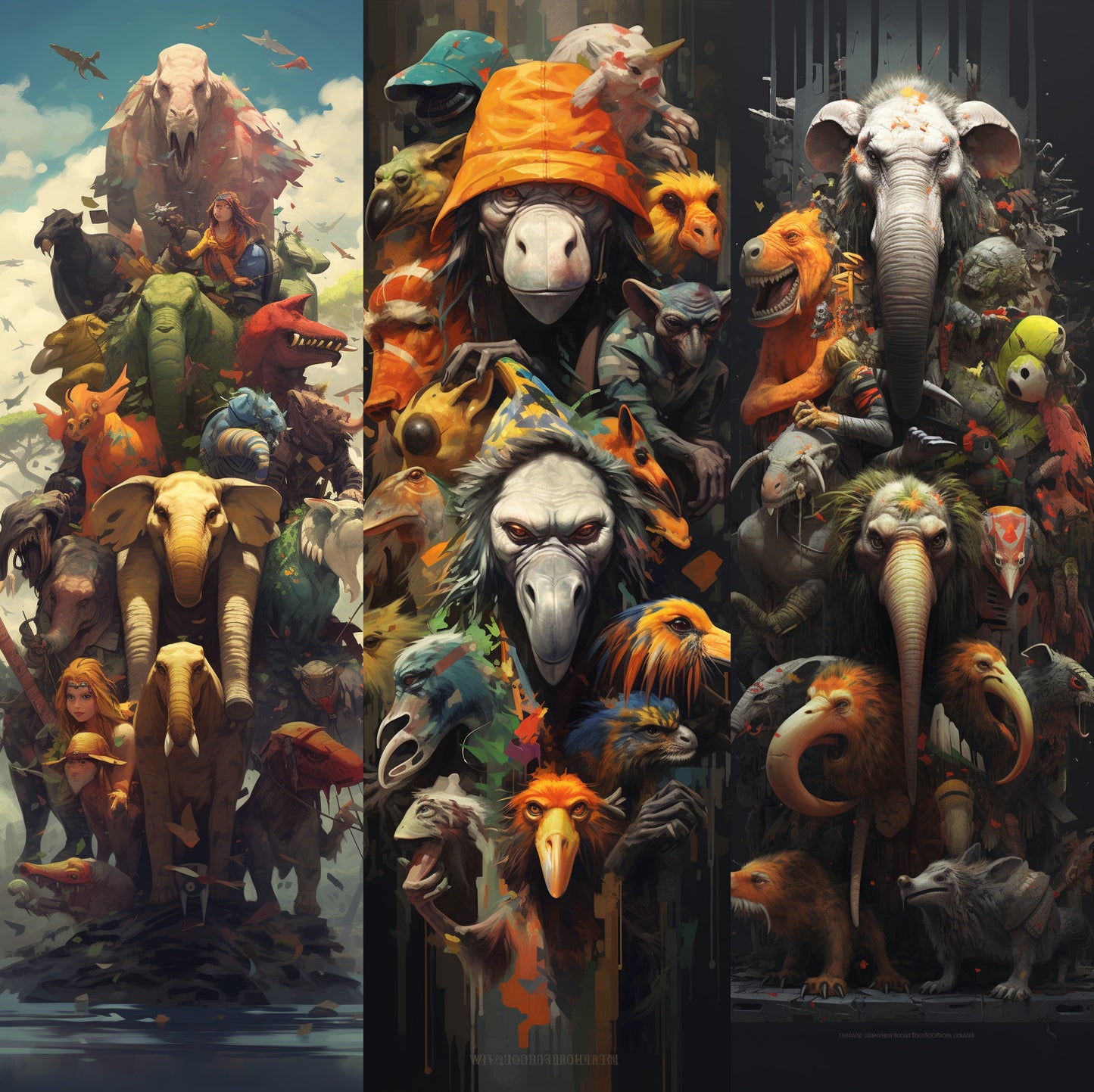 "Vertical slice" - 87 ai images by dino - digital download - DDD